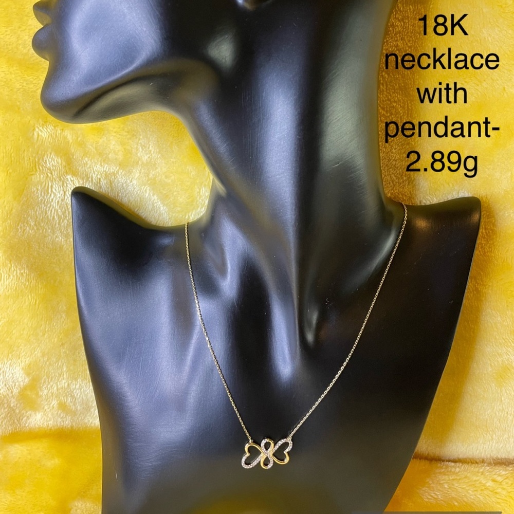 18K real gold necklace with pendant